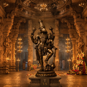 Varahaswamy deity artwork on a decorative background